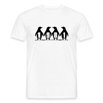 1981 Birthday Penguin Party Winter Swimmers - T-shirt homme - blanc - Devant - AI Model Male 178 dark (178cm)