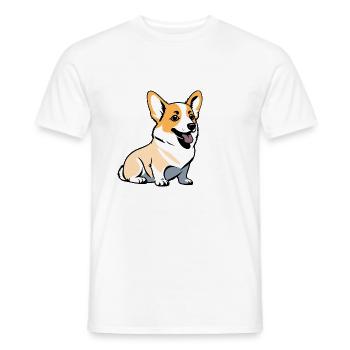 Corgi - Pet Dog Sticker - Männer T-Shirt - Weiß - Vorne - AI Model Male 178 dark (178cm)