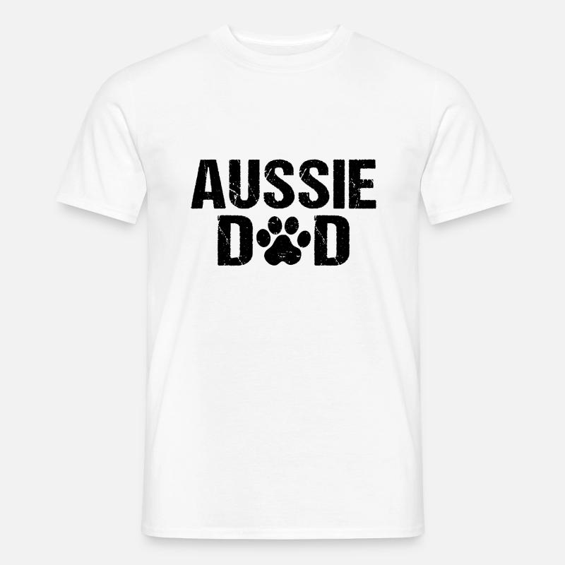 Aussie Dad Australischer Schäferhund - Männer T-Shirt - Weiß