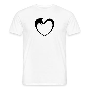 Chien de berger allemand Coeur J’aime les chiens de berger - T-shirt homme - blanc - Devant - AI Model Male 178 dark (178cm)