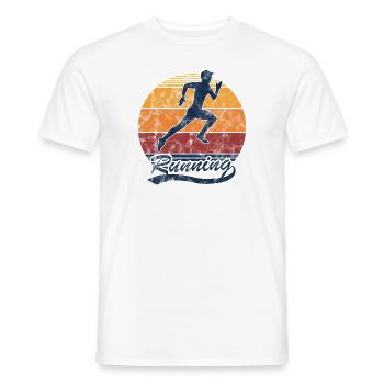 Retro Running Running Jogging pour les coureurs - T-shirt homme - blanc - Devant - AI Model Male 178 dark (178cm)