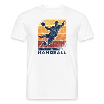 Conception de handball pour les joueurs de handball et les joueurs de handball - T-shirt homme - blanc - Devant - AI Model Male 178 dark (178cm)