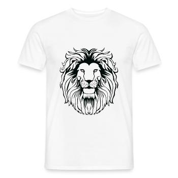 Der Löwenkopf - Männer T-Shirt - Weiß - Vorne - AI Model Male 178 dark (178cm)