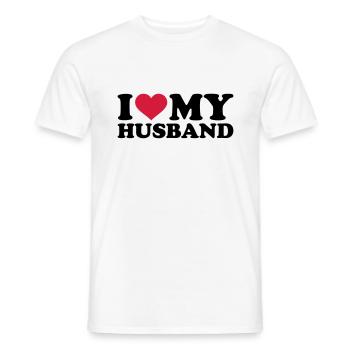 I love my husband - Men's T-Shirt - white - Front - AI Model Male 178 dark (178cm)