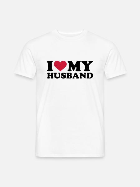 I love my husband - T-shirt herr - vit