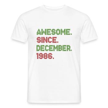 Génial depuis décembre Noël Ave 1986 - T-shirt homme - blanc - Devant - AI Model Male 178 dark (178cm)