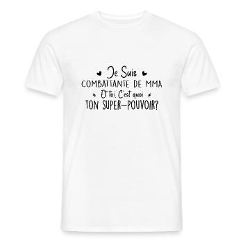 MMA fighter. What's your superpower? - Men's T-Shirt - white - Front - AI Model Male 178 dark (178cm)
