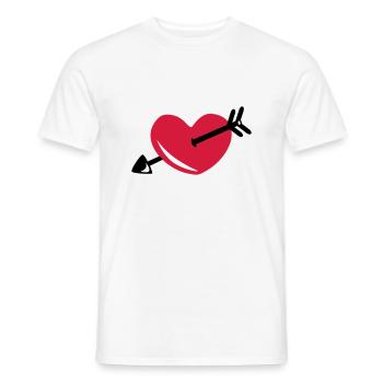 Heart - Arrow - Men's T-Shirt - white - Front - AI Model Male 178 dark (178cm)