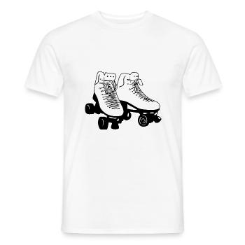Patins à roulettes, skakting à roulettes, roller disco - T-shirt homme - blanc - Devant - AI Model Male 178 dark (178cm)