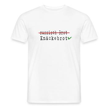 knäckebrot support UKRAINE slava ukraini "Boykott" - Männer T-Shirt - Weiß - Vorne - AI Model Male 178 dark (178cm)