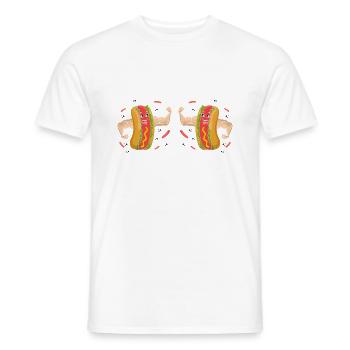 Bodybuilding Hot Dog Fitness Gym Hotdog - Men's T-Shirt - white - Front - AI Model Male 178 dark (178cm)