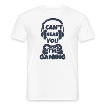 Gaming Online Game Nerd Geek Retro Computer Gamer - Men's T-Shirt - white - Front - AI Model Male 178 dark (178cm)