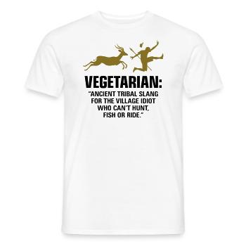 Vegetarier sind schwache Menschen - Männer T-Shirt - Weiß - Vorne - AI Model Male 178 dark (178cm)