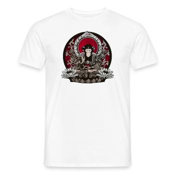 zen monkey - T-shirt homme - blanc - Devant - AI Model Male 178 dark (178cm)