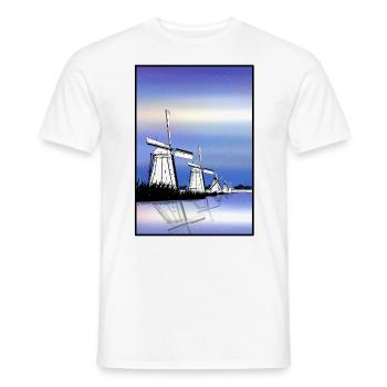 Kinderdijk Windmills - Männer T-Shirt - Weiß - Vorne - AI Model Male 178 dark (178cm)