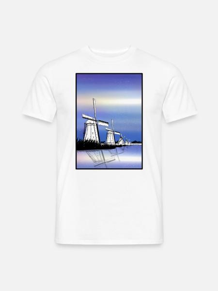 Kinderdijk Windmills - Men's T-Shirt - white
