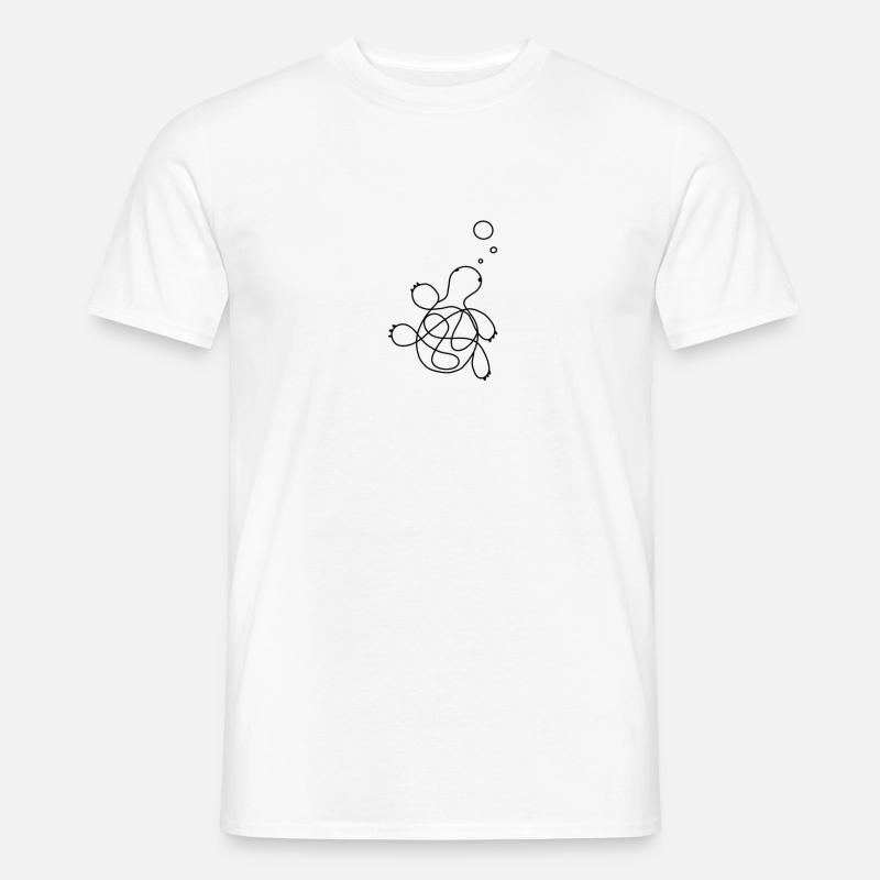 Turtle Linie - Männer T-Shirt - Weiß