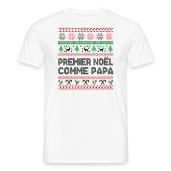 Premier Noël Comme Papa - T-shirt homme - blanc - Devant - AI Model Male 178 dark (178cm)