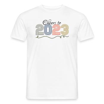 Cheers To 2023 Wine Hello 2023 Happy New Year - Männer T-Shirt - Weiß - Vorne - AI Model Male 178 dark (178cm)