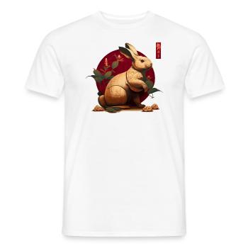Lapin du Nouvel An chinois 2023 - T-shirt homme - blanc - Devant - AI Model Male 178 dark (178cm)