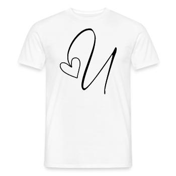 Buchstabe U Buchstabe-U Kalligrafie - Männer T-Shirt - Weiß - Vorne - AI Model Male 178 dark (178cm)