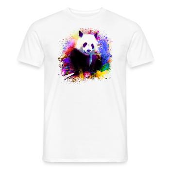 panda,pandabär,bunt,graffiti,malerei,pink - Männer T-Shirt - Weiß - Vorne - AI Model Male 178 dark (178cm)