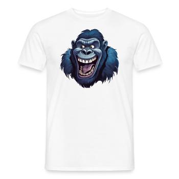 Funny gorilla grins - Men's T-Shirt - white - Front - AI Model Male 178 dark (178cm)