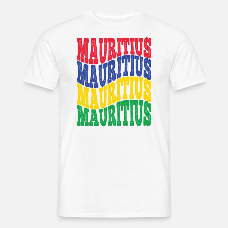 Geschenkidee Farben der Flagge von Mauritius - Männer T-Shirt - Weiß