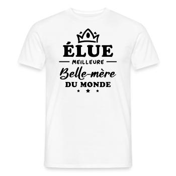 Élue meilleure belle mère du monde - T-shirt homme - blanc - Devant - AI Model Male 178 dark (178cm)