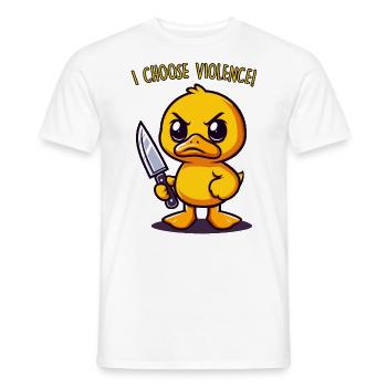 Ich entscheide mich für Gewalt - Männer T-Shirt - Weiß - Vorne - AI Model Male 178 dark (178cm)