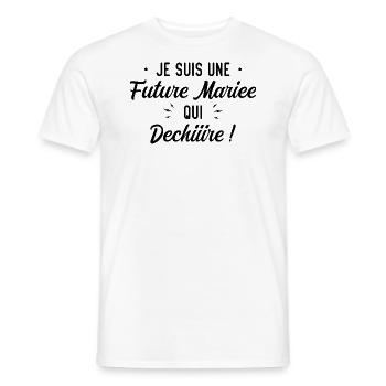 Je Suis Une Future Mariée Qui Déchire - T-shirt homme - blanc - Devant - AI Model Male 178 dark (178cm)