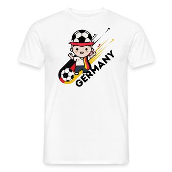 Football Allemagne Allemagne Garçon avec tête de balle - T-shirt homme - blanc - Devant - AI Model Male 178 dark (178cm)