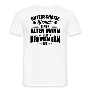 Old Man - Bremen Fan - Retro Vintage Football - Men's T-Shirt - white - Front - AI Model Male 178 dark (178cm)