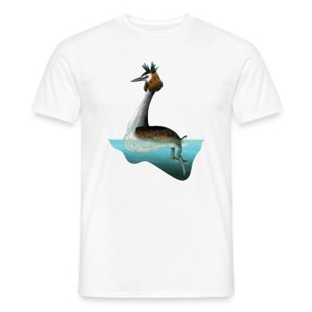 Grèbe huppé - T-shirt homme - blanc - Devant - AI Model Male 178 dark (178cm)