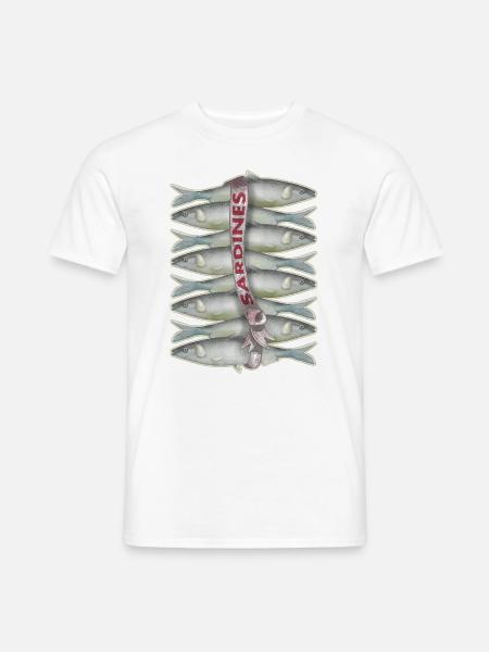Sardinen in einem Fischgeschäft - Männer T-Shirt - Weiß
