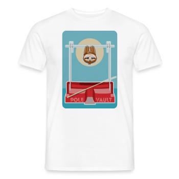 Faultier Leichtathletik Stabhochsprung - Männer T-Shirt - Weiß - Vorne - AI Model Male 178 dark (178cm)