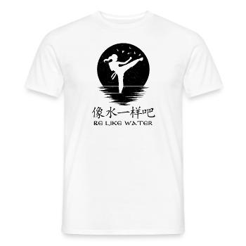 Soyez comme l’eau - T-shirt homme - blanc - Devant - AI Model Male 178 dark (178cm)
