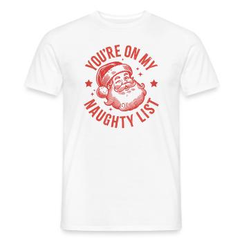 Tu es sur ma liste de vilains Père Noël - T-shirt homme - blanc - Devant - AI Model Male 178 dark (178cm)