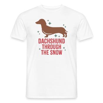 Dackel durch den Schnee - Männer T-Shirt - Weiß - Vorne - AI Model Male 178 dark (178cm)
