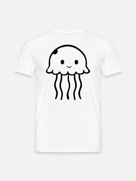 Qualle - Männer T-Shirt - Weiß