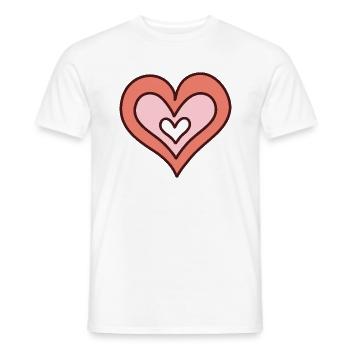Coeur dessiné à la main - T-shirt homme - blanc - Devant - AI Model Male 178 dark (178cm)