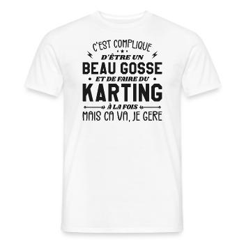 Beaugosse et faire du Karting - T-shirt homme - blanc - Devant - AI Model Male 178 dark (178cm)
