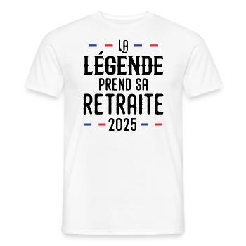 La Légende Prend Sa Retraite 2025 Cadeau - T-shirt homme - blanc - Devant - AI Model Male 178 dark (178cm)