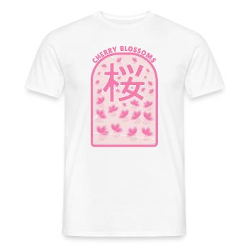 Cherry blossoms Sakura - Men's T-Shirt - white - Front - AI Model Male 178 dark (178cm)