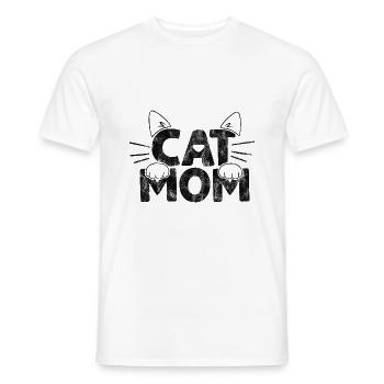 cat mom - Funny cat sayings - Men's T-Shirt - white - Front - AI Model Male 178 dark (178cm)