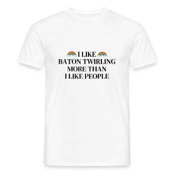 Ich mag Baton Twirling mehr als ich Menschen mag - Männer T-Shirt - Weiß - Vorne - AI Model Male 178 dark (178cm)
