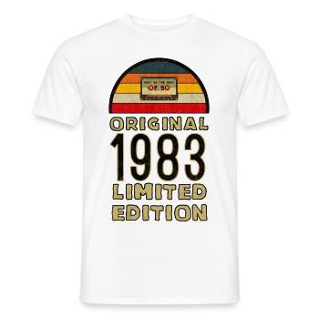 1983 Vintage millésime anniversaire rétro cadeau - T-shirt homme - blanc - Devant - AI Model Male 178 dark (178cm)