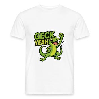 Geck Yeah Gecko Shirt - Männer T-Shirt - Weiß - Vorne - AI Model Male 178 dark (178cm)