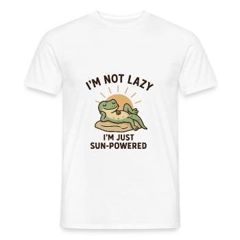 Lustiger Gecko Spruch - Männer T-Shirt - Weiß - Vorne - AI Model Male 178 dark (178cm)