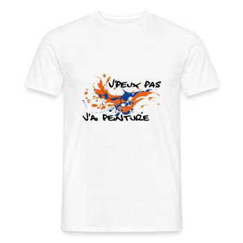 t-shirt j'peux pas j'ai peinture - artiste peintre - T-shirt homme - blanc - Devant - AI Model Male 178 dark (178cm)